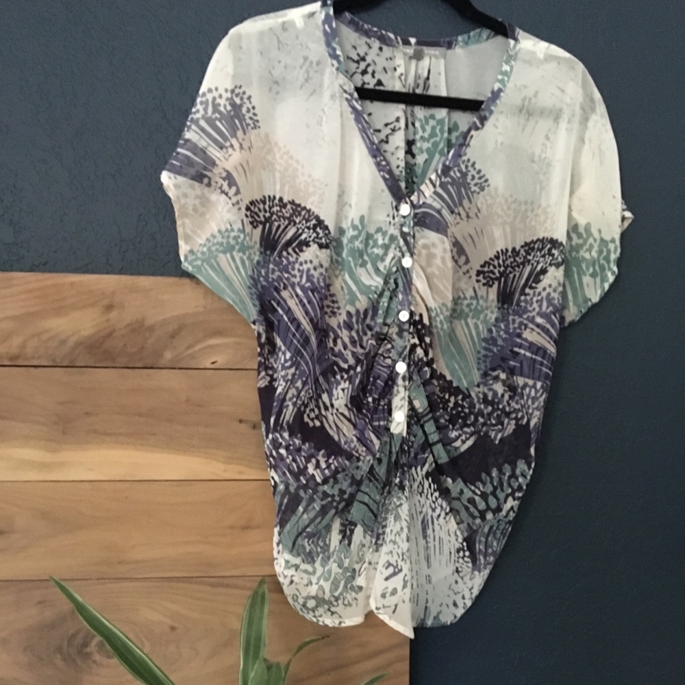 Sheer Daniel Rainn Patterned  Top
